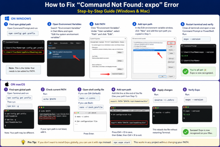 How to fix expo command error
