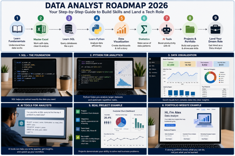 Data Analyst Roadmap 2026: The Skills, Tools, and Projects That Actually Get You Hired
