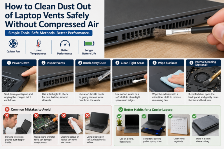 How to Clean Dust Out of Laptop Vents Safely Without Compressed Air