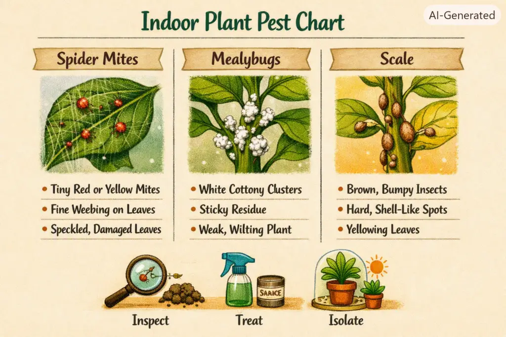 Identification guide for common houseplant pests