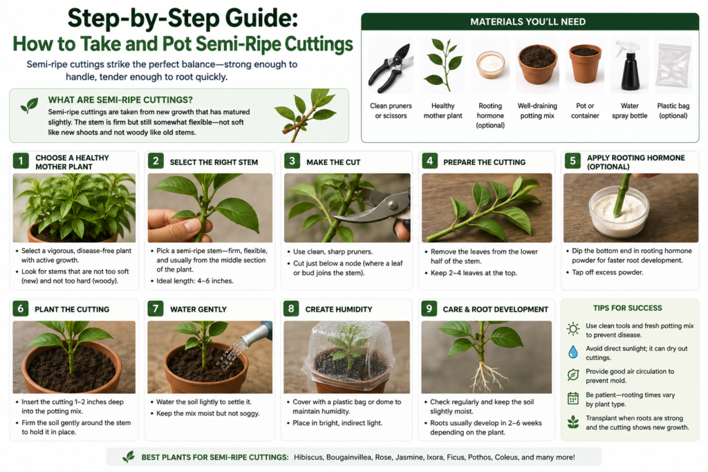Step-by-Step Guide: How to Take and Pot Semi-Ripe Cuttings