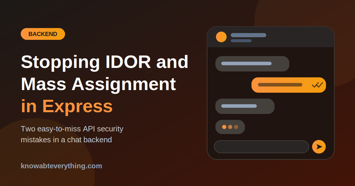 Express API Security: IDOR and Mass Assignment Explained